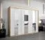Großer 250 cm breiter Kleiderschrank mit 3 Türen | 10 Fächer | Farbe: Sonoma Eiche / Weiß Abbildung