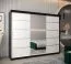 Großer 250 cm breiter Kleiderschrank mit 10 Fächern und 3 Türen | Farbe: Weiß / Schwarz Abbildung