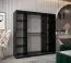 2 Meter breiter Kleiderschrank mit 2 Türen | Farbe: Weiß / Schwarz Abbildung