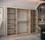 Großer 250 cm breiter Kleiderschrank mit 10 Fächern und 3 Türen | Farbe: Sonoma Eiche / Weiß Abbildung