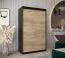 120 cm breiter Schiebetürenschrank mit 2 Türen | 5 Fächer | 2 Kleiderstangen | Farbe: Schwarz Abbildung