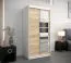 1 Meter breiter Kleiderschrank mit 2 Türen | Farbe: Sonoma Eiche / Weiß Abbildung