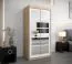 1 Meter breiter Kleiderschrank mit 2 Türen | Farbe: Sonoma Eiche / Weiß Abbildung