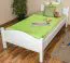 Kinderbett 100 x 200 cm | Massivholz: Buche | Weiß Lackiert Abbildung