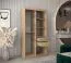 100 cm breiter Schiebetürenschrank mit 2 Türen | 5 Fächer | 2 Kleiderstangen | Farbe: Sonoma Eiche Abbildung