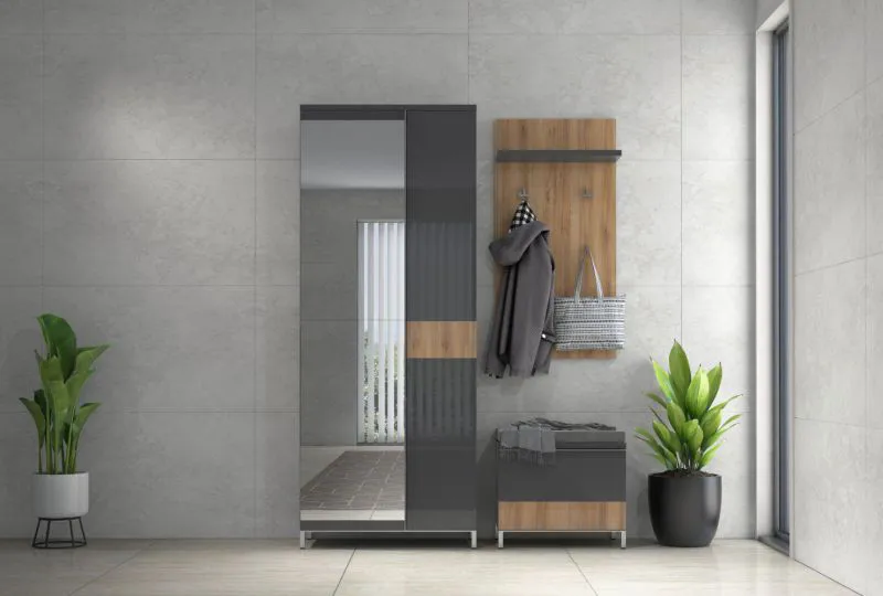Schlafzimmer - Kleiderschrank mit Spiegel Abbildung