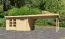 Gartenhaus SET mit Pultdach inkl. Anbaudach, Farbe: Naturbelassen, Grundfläche: 10,36 m²