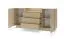 Kommode | Farbe: Kakao / Eiche Cremona | 2 Drehtüren | inkl. LED-Beleuchtung | 5 Fächer | 176 x 40 x 83 cm | Push-to-open Funktion | Sideboard | 3 Schubladen