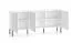 Sideboard / Kommode mit sechs Fächer Taos 05, Farbe: Weiß matt, Beine: Schwarz, Maße: 77 x 170 x 37 cm, mit drei Türen, stilvolle und dekorative Front