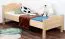 Kinderbett 80 x 200 cm | Massivholz: Buche | Natur Lackiert Abbildung
