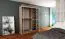 Schiebetürenschrank / Kleiderschrank Bisaurin 3A, Farbe: Schwarz / Weiß matt - Abmessungen: 200 x 150 x 62 cm ( H x B x T)