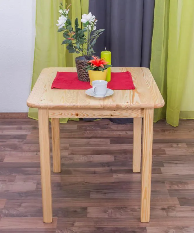 Esszimmertisch 70x70 cm Kiefer massiv, Farbe: Natur Abbildung