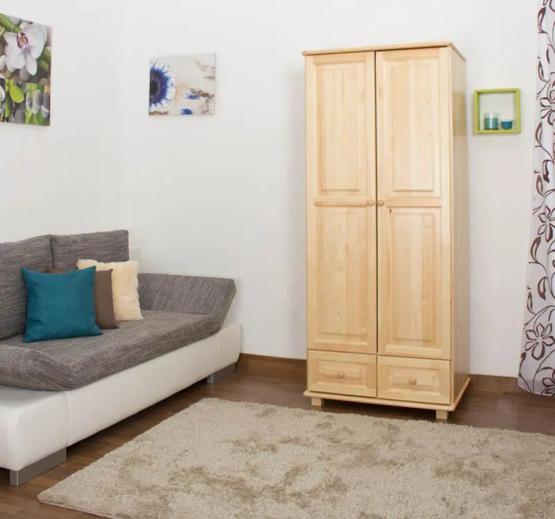 Kiefer-Kleiderschrank A-Qualität, Farbe: Natur 190x80x60 cm Abbildung