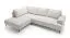 Großes Ecksofa Barlby 02 inkl. Ottomane Links, vier große Polster, Wohnlandschaft, Cord Bezug, Maße: 83 x 275 x 195 cm, Wellenfederung, Farbe: Beige