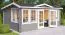 Gartenhaus G286 Lichtgrau inkl. Fußboden - 44 mm Blockbohlenhaus, Grundfläche: 20,14 m², Satteldach