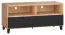 TV-Unterschrank Leoncho 10, Farbe: Eiche / Schwarz - Abmessungen: 56 x 120 x 47 cm (H x B x T)