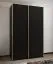 Kleiderschrank / Schiebetürenschrank | 2 Schiebetüren | 2 Kleiderstangen | 245,5 x 160 x 64 cm | 11 Fächer | 10 Einlegeböden | Farbe: Schwarz | Soft-Close