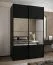Kleiderschrank / Schiebetürenschrank | Farbe: Schwarz | 245,5 x 160 x 64 cm | 2 Schiebetüren | 2 Kleiderstangen | 11 Fächer | Soft-Close | Spiegel