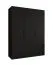 Drehtürenschrank / Kleiderschrank mit drei Türen Korab 17, Farbe: Schwarz, 1,5 Meter breit, Griffe: Schwarz, zwei Kleiderstangen, Soft-Close-Funktion