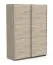 Kleiderschrank mit zwei Schiebetüren Liganga 03, Farbe: Eiche Sonoma, Melaminbeschichtet, Maße: 203 x 148 x 60 cm, zwei Kleiderstangen, zwei Fächer