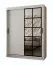 Schiebetürenschrank / Kleiderschrank | Weiß Matt | 5 Fächer | 2 Kleiderstangen | 150 x 62 x 200 cm | dekorative Spiegeltür | für Schlafzimmer