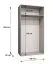 Drehtürenschrank mit 1 Meter breite | Farbe: Walnuss | zwei Spiegeltüren | Griffe: Silber | Soft-Close-Funktion | ein Fach | eine Kleiderstange
