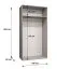 Kleiderschrank | 1 Spiegeltür | Farbe: Weiß | 1 Fach | 1 Kleiderstange | Griffe: Kaschmir | Drehtürenschrank | Maße: 100 x 52 x 202 cm | Soft-Close-Funktion