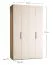 Falttür / Kleiderschrank | Farbe: Beige | 3 Schubladen | inkl. LED-Beleuchtung mit Bewegungssenor | 143 x 60 x 240 cm | 8 Fächer | 1 Kleiderstange