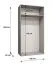 Drehtürenschrank / Kleiderschrank mit Soft-Close-Funktion Eiger 114, Farbe: Weiß, zwei Spiegeltüren, eine Kleiderstange, 1 Meter breit, Griffe: Kaschmir