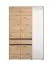 Kleiderschrank / Drehtürenschrank | Farbe: Eiche Artisan / Schwarz Matt | 1 Spiegeltür | 138 x 55 x 211 cm | eine Schublade | eine Kleiderstange | sechs Fächer