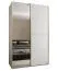 Kleiderschrank / Schiebetürenschrank | 245,5 x 150 x 64 cm | 2 Schiebetüren | Soft-Close | Spiegel | 2 Kleiderstangen | Farbe: Weiß | 6 Fächer