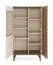 Vitrine | 88 x 40 x 156 cm | Glasschrank | Nuss/Kaschmir | Metallbeine | ABS-Kanten | 3 Türen | Push-to-open System | 6 Einlegeböden | Belladere 03