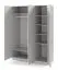 Drehtürenschrank | 3-türiger Kleiderschrank | Farbe: Platingrau | 1 Kleiderstange | 150 x 61 x 210 cm | 6 Einlegeböden | ABS-Kanten | Edegem 02