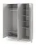 Drehtürenschrank | 3-türiger Kleiderschrank | Farbe: Platingrau | 1 Kleiderstange | 150 x 61 x 210 cm | 6 Einlegeböden | ABS-Kanten | Edegem 02