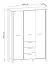 Kleiderschrank Braianik 14 mit viel Stauraum, Eiche Wotan / Beige, 200 x 138 x 53 cm, 3 Türen, 2 Kleiderstangen, 8 Fächer, 7 Einlegeböden, 3 Schubladen