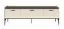 Wohnzimmer Komplett - Set A Manono | 7-teilig | Farbe: Creme | LED-Beleuchtung | Soft Close System | Metallbeine
