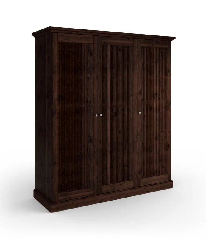 Drehtürenschrank / Kleiderschrank | aus massiv finnische Kiefer | Farbe: Tabacco | langlebig | Maße: 212,5 x 188,5 x 63 cm | natürliche Maserung