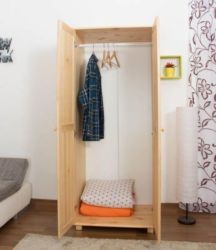 Kiefer-Kleiderschrank A-Qualität, Farbe: Natur 190x80x60 cm Abbildung