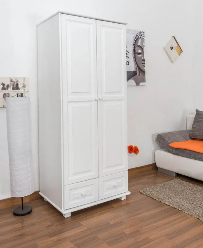 Mehrzweckschrank Kiefer, Farbe: Weiß 190x90x60 cm Abbildung
