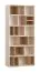 Bücherregal | Farbe: Beige | 12 Fächer | Maße: 92 x 40,5 x 206 cm | genügend Stauraum | schmales Regal | asymmetrische Gestaltung | für Wohnzimmer