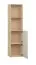 Schmales Bücherregal Aenna 55, Farbe: Eiche / Weiß, verstellbare Füße, hochwertige Verarbeitung, zwei Türen, Maße: 202,5 x 50,5 x 35 cm