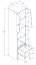 Schrank Sirte 05, Farbe: Eiche / Weiß Hochglanz - Abmessungen: 190 x 40 x 40 cm (H x B x T)