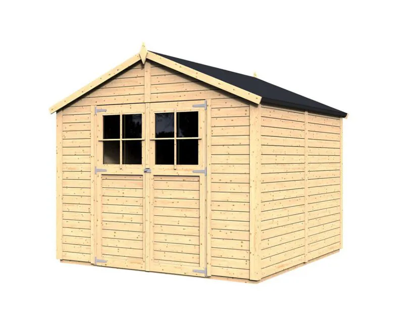 Holz-Gartenhütte 2,39 x 2,44 Meter (inkl. Dach) | Natur | Satteldach Abbildung