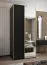 Kleiderschrank / Schiebetürenschrank | 2 Schiebetüren | Spiegel | 6 Fächer | 245,5 x 100 x 64 cm | 2 Kleiderstangen | Farbe: Schwarz | Soft-Close