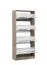 Hoher Schuhschrank mit Spiegel-Front Gradide 10, Farbe: Eiche Grau, vier Kipptüren, Griffe: Grau, Maße: 155,5 x 67 x 28 cm, acht Fächer, ABS-Kanten