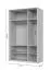 Drehtürenschrank mit drei Türen und Rahmen Neiafu 33, Farbe: Kaschmir, eine Spiegeltür, Soft-Close-Funktion, zwei Kleiderstangen, Maße: 224 x 137 x 56 cm