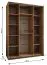 Kleiderschrank / Schiebetürenschrank | 2 Kleiderstangen | Schiebetüren | 245,5 x 180 x 64 cm | 11 Fächer | 10 Einlegeböden | Soft-Close | Farbe: Schwarz