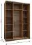 Kleiderschrank / Schiebetürenschrank | 11 Fächer | Soft-Close | 2 Kleiderstangen | Spiegel | 245,5 x 170 x 64 cm | 2 Schiebetüren | Farbe: Schwarz
