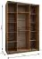 Kleiderschrank / Schiebetürenschrank | 245,5 x 170 x 64 cm | Farbe: Kaschmir | Soft-Close | 2 Kleiderstangen | Spiegel | 2 Schiebetüren | 11 Fächer