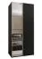 Kleiderschrank / Schiebetürenschrank | 2 Kleiderstangen | Farbe: Schwarz | Spiegel | Soft-Close | 245,5 x 100 x 64 cm | 2 Schiebetüren | 6 Fächer
